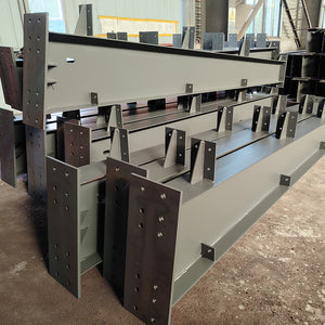 Portal frame factory building with crane