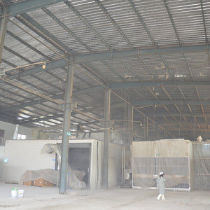 Portal frame factory building with crane